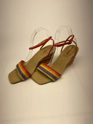 Jeffrey Campbell Womens On-Board Rainbow Espadrille Wedge Sandal Sz 8.5 - Image 1 of 4