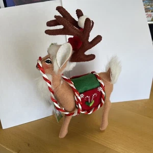 Annalee Peppermint Rentier 2007 8 Zoll Puppe #660207 mit Etikett - Bild 1 von 7