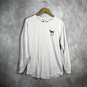 PINK Victoria's Secret Spirit Jersey Shirt Womens Size XS Pink Leopard Casual - Picture 1 of 10