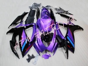 Purple Black ABS Injection Mold Bodywork Fairing Kit for GSXR600/750 2006 2007 - Picture 1 of 7