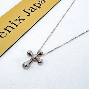 Ciondolo Collana Piccola Croce Tiffany & Co. Elsa Peretti Argento Quasi NUOVO - Foto 1 di 7
