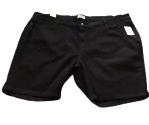 Denizen From Levi's Women Mid Rise Bermudas Shorts Black Plus Size 28 new - Picture 1 of 9