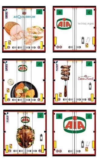 Grafica adesiva portelloni posteriori "AIA" x rimorchi Herpa 1/87 6 pz - Immagine 1 di 1