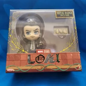 NEW! COSBABY HOT TOYS MARVEL STUDIOS LOKI BOBBLEHEAD FIGURE + METAL BADGE - Picture 1 of 7