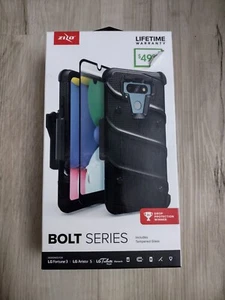 ZIZO BOLT SERIES LG FORTUNE 3 CASE WITH TEMPERED GLASS Black - Picture 1 of 1