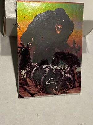 2017 Fleer Ultra Spider-Man Holoblast Hologram HH14 VENOM vs TOXIN 1:72😍😍😍💥* - Image 1 of 2