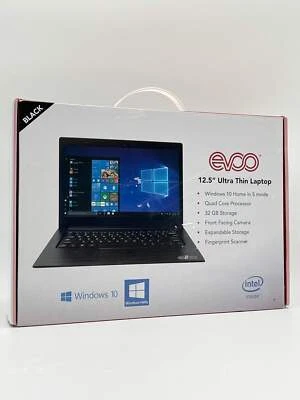 Evoo 12.5" (32GB, Intel Celeron, 1.10 GHz, 3GB) Laptop - Black - EV-C-125-3-BK - Image 1 of 4