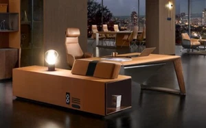 Schreibtische Chef Eckschreibtisch Büro Zimmer Möbel Design Praxis Kanzlei Möbel - Bild 1 von 7