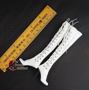 1/6th White Over Knee Long High-heeled Boots Model for 12" PH Verycool Body Doll