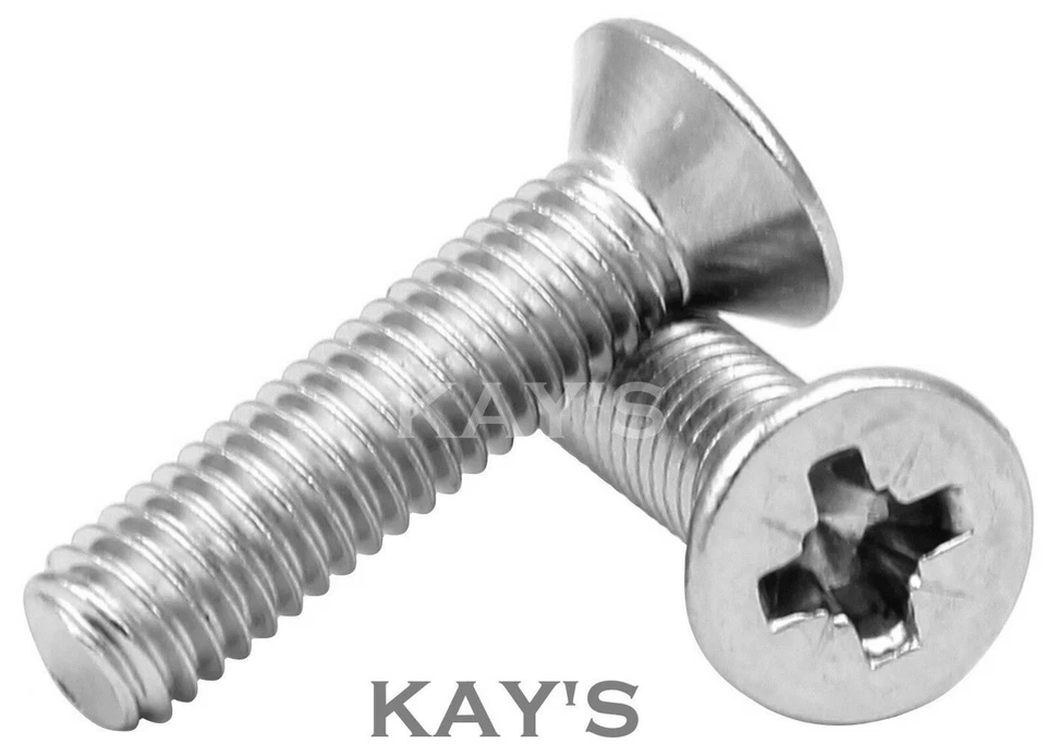 KAYFAST M2.5 (2.5mmØ) POZI COUNTERSUNK MACHINE SCREWS ZINC PLATED POZIDRIVE CSK BOLTS