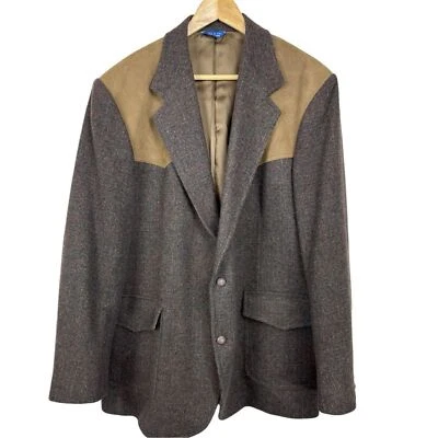 Vintage Pendleton Mens Virgin Wool Suede Blazer Jacket Size 46 Long - Image 1 of 4