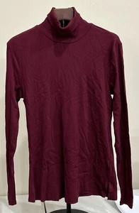 AMBIANCE Women's Turtleneck Top Knit Maroon Size 1X Long Sleeve Stretch NWT - Picture 1 of 7