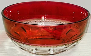 Indiana KINGS CROWN RUBY FLASHED 9 1/4" SALAD BOWL - Picture 1 of 2