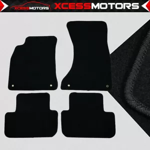 Fits 09-16 Audi A4 S4 Black Nylon Driver Passenger Side Floor Mats Carpets Liner - Foto 1 di 6