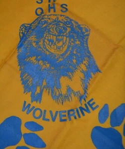 Vintage Quitman High School Louisiana Wolverines Yellow Bandana handkerchief - Picture 1 of 4