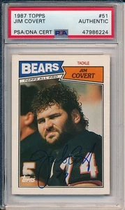 Jim Covert 1985 Chicago Bears SB XX Signed 1987 Topps Card #51 ~ PSA/DNA Slab - Bild 1 von 8