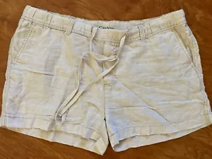 🎄Pantalones Cortos Caslon 100% Lino Marfil Bolsillos Cintura Elástica Talla M - Imagen 1 de 8