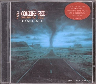 3 Colours Red Sixty Mile Smile CD UK Creation 1997 single. CD2. Has info sticker - Bild 1 von 2