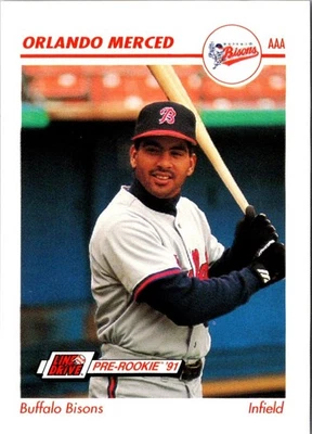 1991 Line Drive AAA Orlando Merced #35 Buffalo Bisons Baseball Card - Image 1 of 2