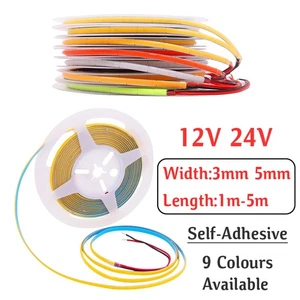 Tira de luces LED COB cinta flexible luces hogar hágalo usted mismo iluminación 12V 24V - Imagen 1 de 3