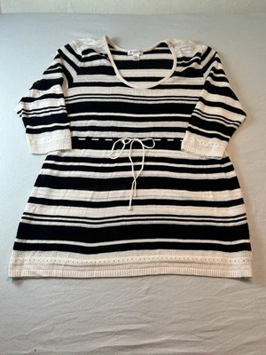 Motherhood Maternity Women's Knit Sweater Top Size XL Black/White 3/4 Sleeves - Image 1 of 4