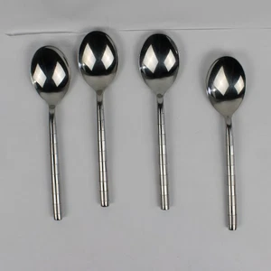 Set of 4 Cambridge 18/10 Stainless Glossy Satin Oval Soup SS Leigh-Sand Pattern - Picture 1 of 5
