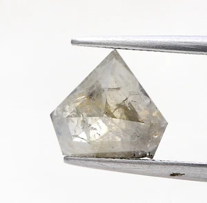 NATURAL DIAMOND 1.31TCW GRAYISH YELLOW COLOR ANTIQUE PENTAGON BRILLIANT CUT GIFT - Picture 1 of 12