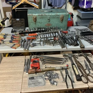 350+ Craftsman USA-Wrenches, Sockets, Ratchets, Ext- + Tool Box W/Tray-SAE/MM - Picture 1 of 24