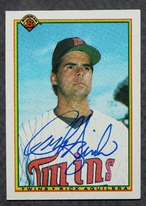 Minnesota Twins Star Rick Aguilera Autographed signed 1990 Topps Bowman card - - Picture 1 of 1