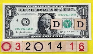 UNC March 2014 16 Birthday Date Note Fancy Serial Number $1 Dollar Bill CRISP FW - Picture 1 of 8