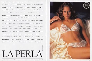 1990 La Perla lingerie lace fashion vintage 2-page MAGAZINE AD - Picture 1 of 1