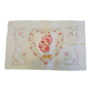 Vintage 80's Strawberry Shortcake American Greetings Pillowcase Double Sided - Picture 1 of 4