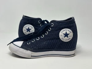 Converse Womens Chuck Taylor All Star Lux Hidden Wedge Knit Sneakers Blue Size 8 - Picture 1 of 9