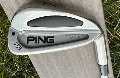 Ping S59 6 Hierro Punto Negro Eje de Acero Rígido Flex Derecha Hombres Demo + Eje de 1/2” Foto 1 de 4