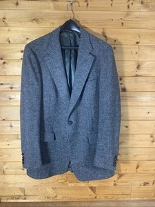 Crickteer Blazer Herren 42R Blau Grau Harris Tweed 100% Wolle 2 Knopf - Bild 1 von 17