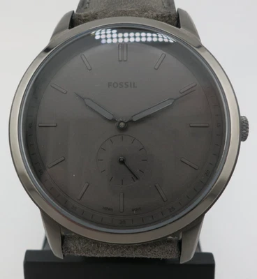 Reloj Fossil Minimalista Gunmetal Caja Acero y Cuero Gris - FS5445 - Nuevo Batt Foto 1 de 4