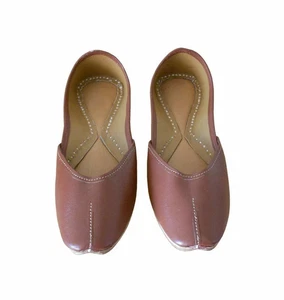 Women Shoes Handmade Leather Jutties Indian Slip-On Mojaries Flat US 6.5 - Picture 1 of 6