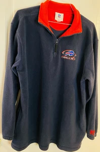 Herren XL Buffalo Bills NFL gesticktes Logo 1/4 Zip Pullover Fleece Sweatshirt - Bild 1 von 9