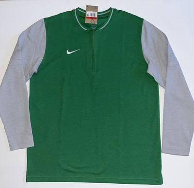 Nike Entrenadores de Fútbol 1/2 Cremallera Manga Larga Para Hombres L Verde Gris Dri Fit Nuevo con Etiquetas $85 Foto 1 de 4
