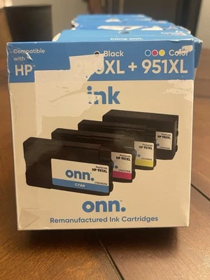 onn. Combo de cartuchos de tinta color HP 950XL negro + 951XL EXP 10/2025+ Foto 1 de 2