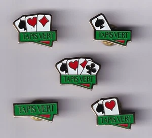 5 RARE PIN PINS PIN'S VINTAGE OF FRANCE PLAYING CARDS CASINO POKER BRIDGE SET~US - Picture 1 of 1