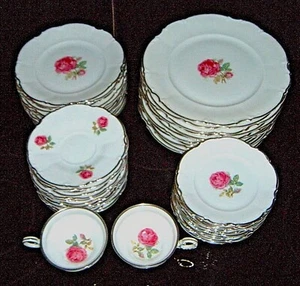 Vintage HUTSCHENREUTHER "The Belrose" #8158 Sylvia Shape Fine China Dinnerware - Picture 1 of 51