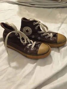 Kids Size 12 Leather Converse Brown Chuck Taylor All Star Sneakers Girls Boys - Picture 1 of 7