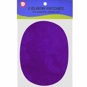 Two Faux-Suede Iron-On Elbow Patches 4.5 x 5.5 in - Purple - Picture 1 of 2