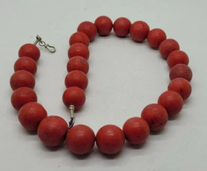 VINTAGE CHINESISCHE GEFÄRBTE ROTE KORALLE PERLENKETTE 228 G. - Bild 1 von 4