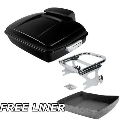 Chopped Trunk Mount Rack Backrest Pad Fit For Harley Touring Road Glide 97-2008 - Image 1 of 4