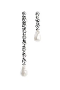 NEW H&M HM h m MAGDA BUTRYM Rhinestone Chain Pendant Earrings silver - Picture 1 of 1