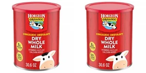 2 PACK Organic Instant Dry Whole Milk Horizon Value Size Calcium Vitm D3 30.6 oz - Picture 1 of 11