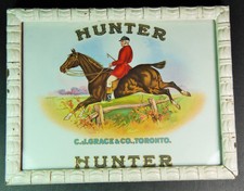 Antique Framed Cigar Box Lid - Hunter Cigars, by C.J. Grace & Co. Toronto 