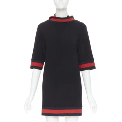 GUCCI black blue red signature web trim hooded casual dress XS - Image 1 of 4